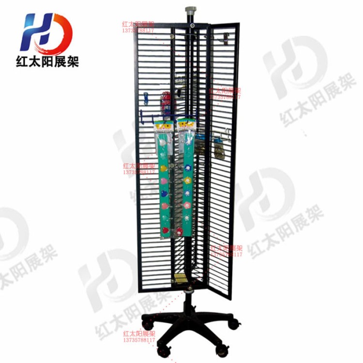 紅太陽(yáng)廠家定制 小商品網(wǎng)架 可旋轉(zhuǎn)3面展示架 精品店貨架