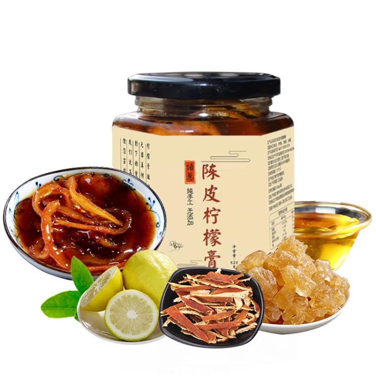 冰糖陳皮檸檬膏燉檸檬自制手工養(yǎng)生茶野生蜂蜜無川貝檸檬膏520g