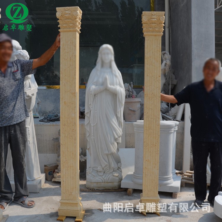 現貨供應大理石羅馬柱方柱圓柱半圓柱家裝家飾石材雕刻可定制直銷