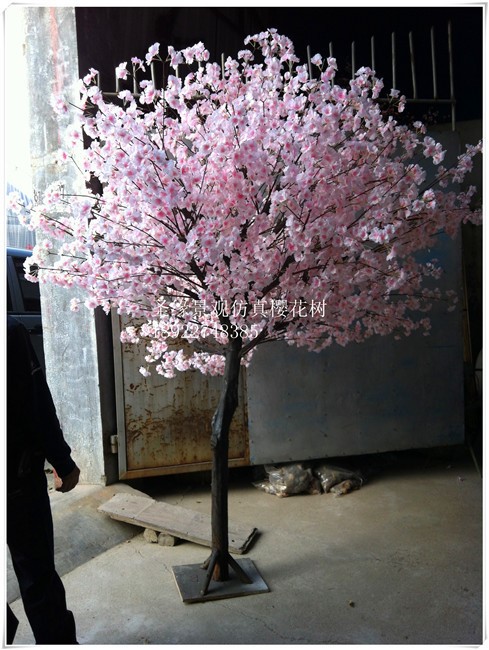 仿真桃花櫻花假樹假花許愿樹擺放花藝商場(chǎng)庭院景觀裝飾設(shè)計(jì)婚禮樹