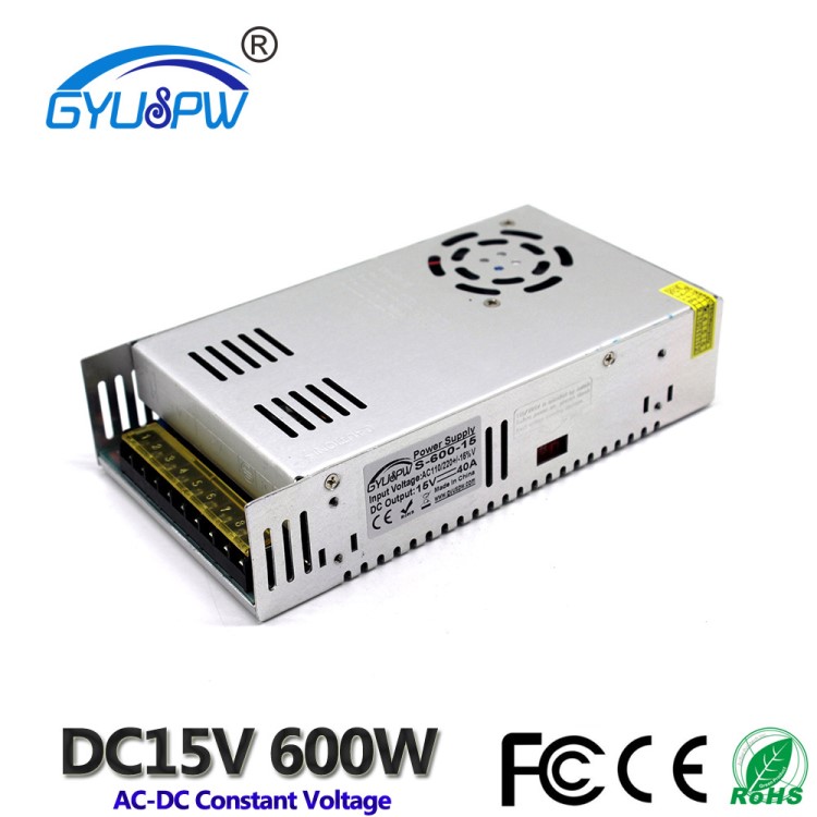 廠家直銷220V轉(zhuǎn)15V40A工業(yè)開關(guān)電源15V直流電源600W穩(wěn)壓電源