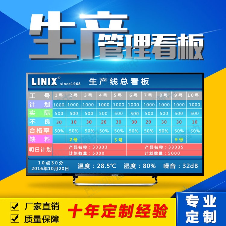 生产管理LED电子看板显示屏 车间生产管理erp系统软件看板显示屏