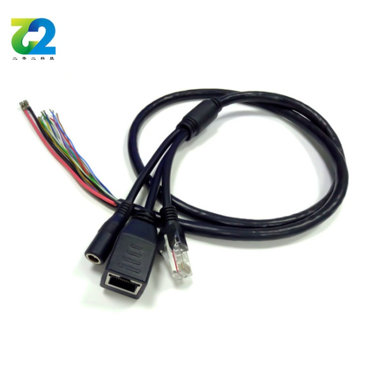 rj45+DC防水網(wǎng)絡(luò)尾線 安防監(jiān)控攝像機(jī)尾線 多功能防水網(wǎng)口線