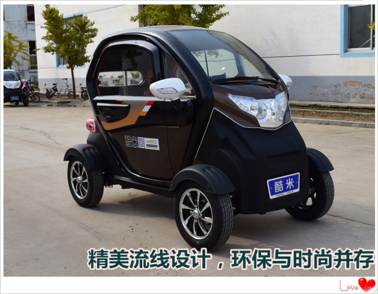 新款電動汽車 封閉酷米電動四輪車老年代步車現貨供應續航長