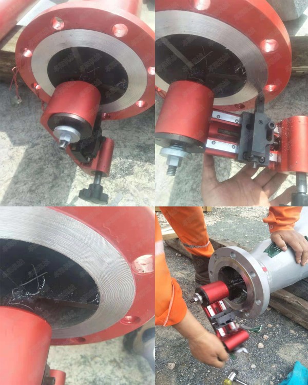 鍵槽車床 修復法蘭面 便攜式手搖法蘭端面加工機 小型法蘭車床