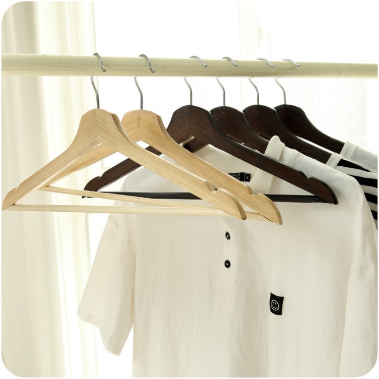 實木衣架成人服裝店兒童防滑衣服架B545木頭衣服撐褲架掛衣架批發