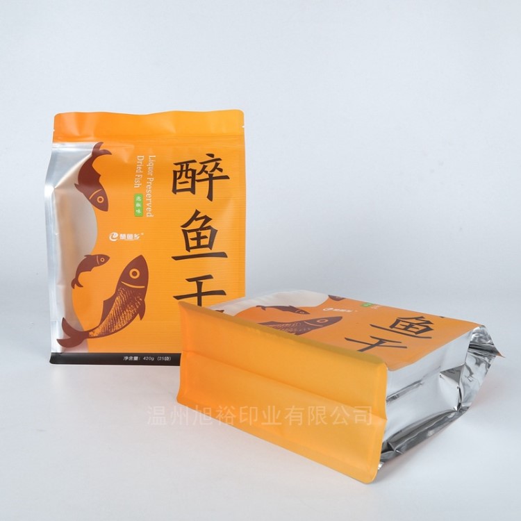 批發(fā)醉魚干包裝袋 八邊封食品袋 啞光鍍鋁袋 特產(chǎn)包裝袋定制