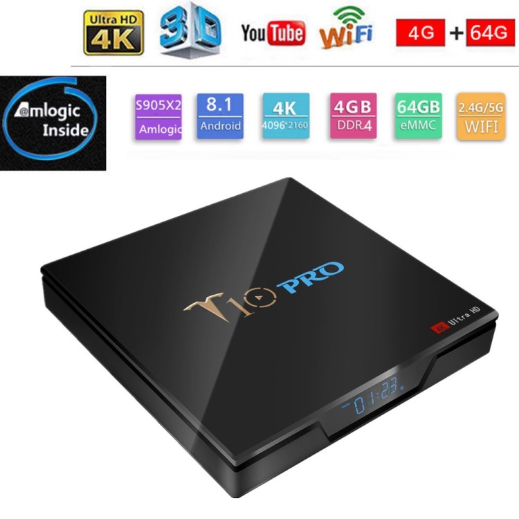 T10PRO 4K高清網絡播放器  S905X2 TV BOX 4+64GB 雙頻WIFI機頂盒