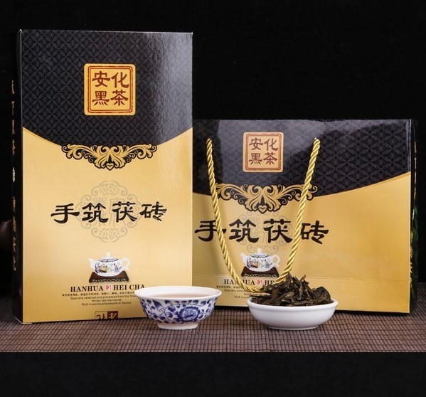 空黑茶包裝黑金卡盒1kg茯磚茶包裝茶葉包裝安化黑茶簡(jiǎn)易禮盒手袋