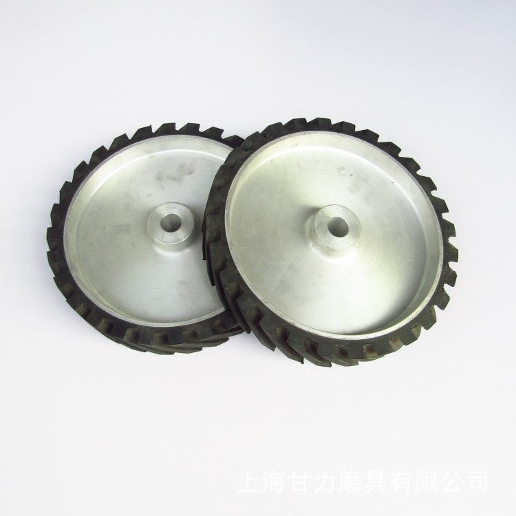 砂帶機橡膠輪 砂布帶拋光輪 鋁芯砂帶套輪 300*50*25mm 45度-80度