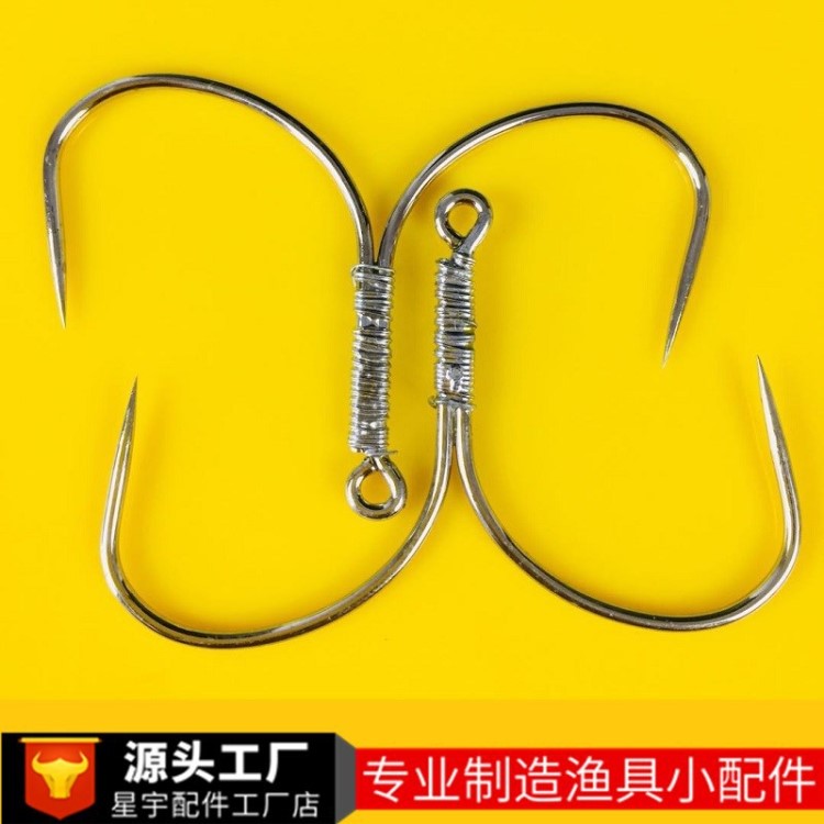 厂家批发手工锚钩蝴蝶钩两毛钩锚钩锚鱼钩锚钩鱼钩渔具