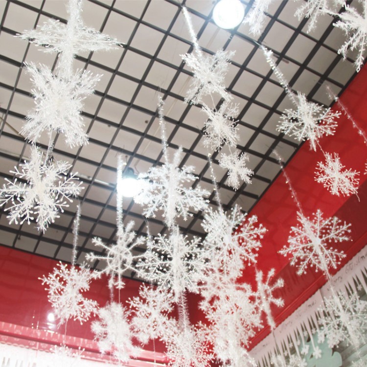 新年節(jié)日立體交叉雪花片雪花吊飾圣誕樹掛件雪花片大中小三件套