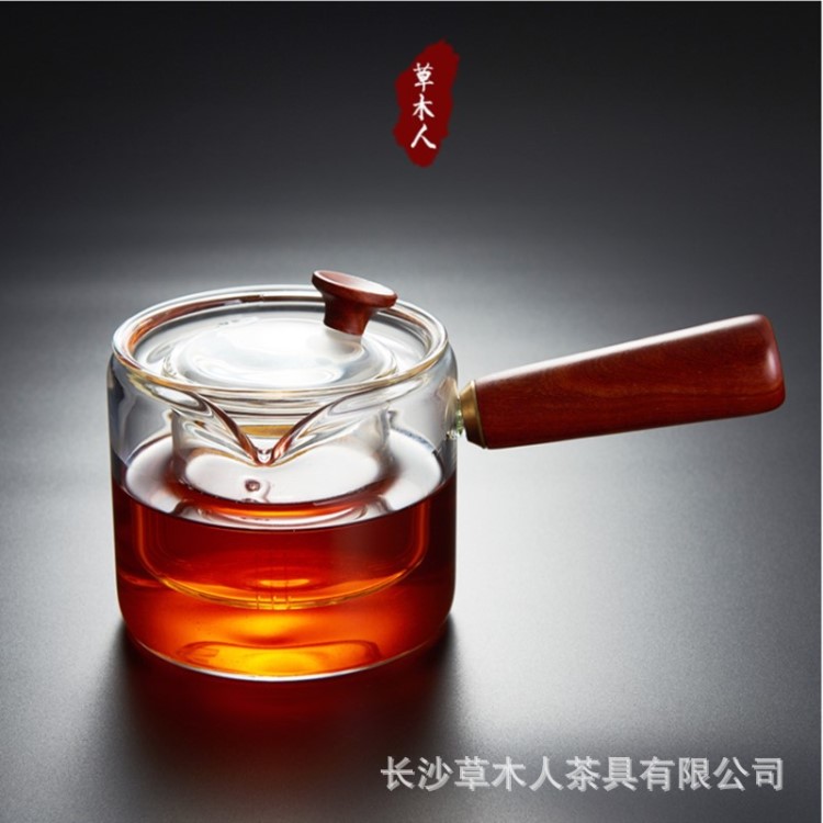 煮茶神器 耐熱玻璃煮茶壺煮茶器電陶爐側把大號過濾網泡茶壺 茶具