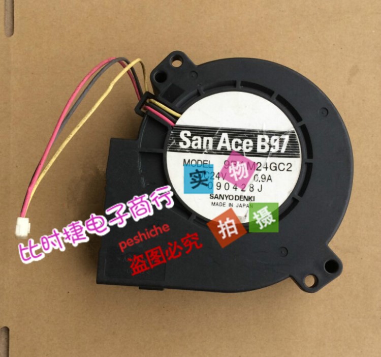 原裝三洋SANACEB97散熱風(fēng)扇 9BAM24GC2 DC24V 0.9A 變頻器鼓風(fēng)機(jī)