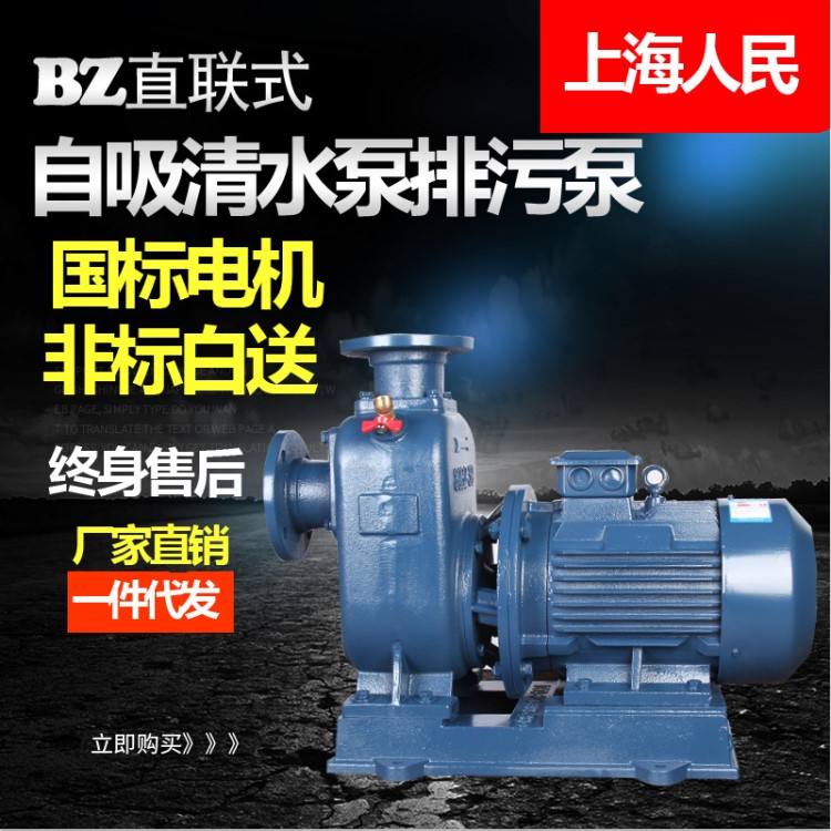 上海人民BZ離心式自吸泵三相臥式管道離心泵清水泵排污泵泥漿泵