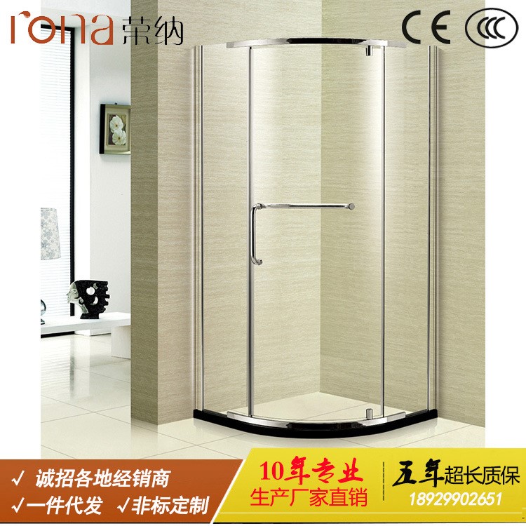 淋浴房 鋼化玻璃扇形簡易淋浴房 轉軸開門浴室淋浴房衛生間玻璃房