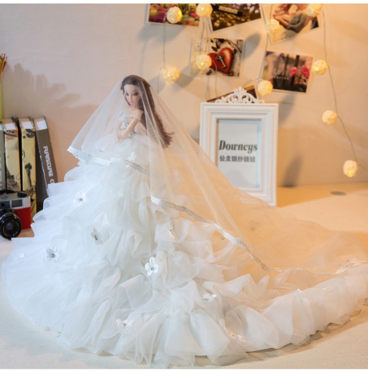 工藝品禮品婚紗模型鄭嘉芭比90厘米白肩膀白雪公主現(xiàn)貨批發(fā)手工