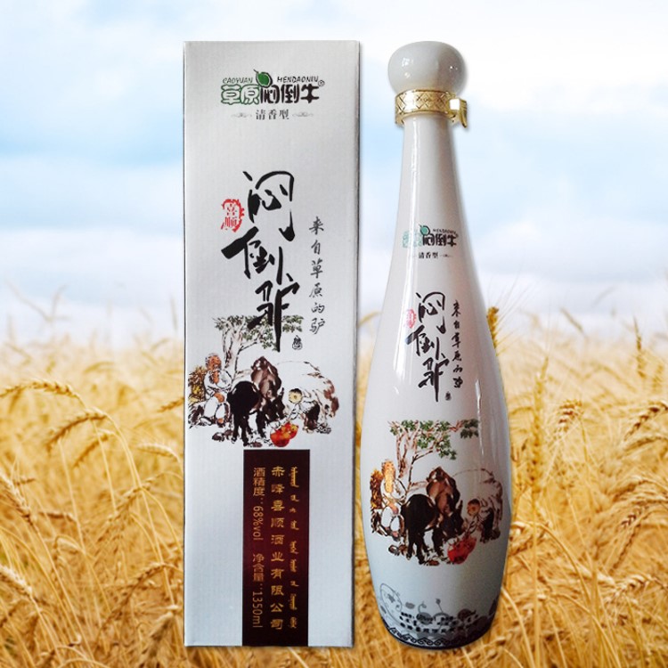 草原闷倒牛68度1500ml*6瓶赤峰喜顺酒业草原烈酒内蒙高度白酒