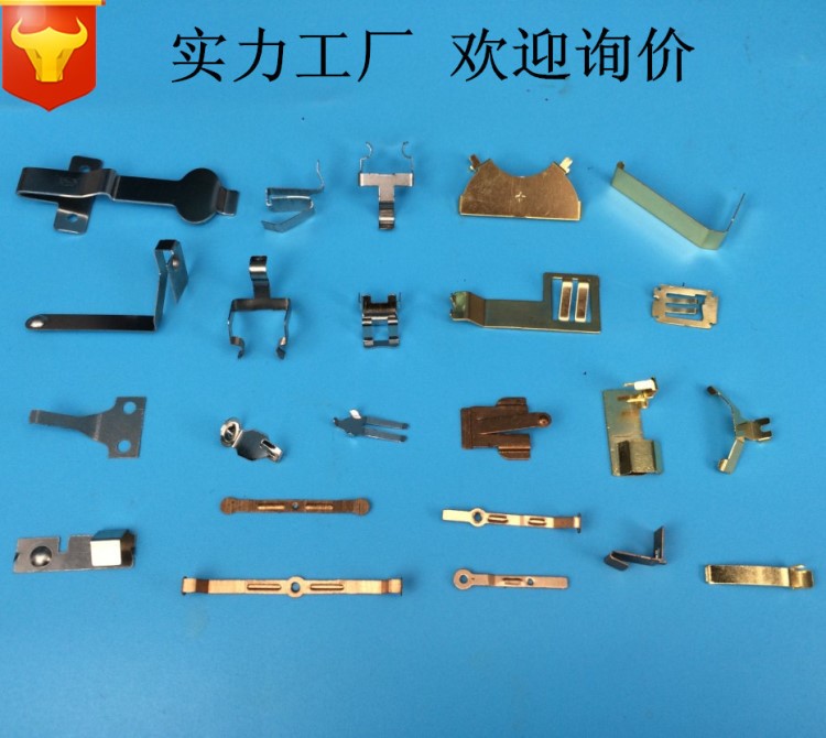 工廠生產(chǎn)電子五金彈片霧化器接觸導(dǎo)電銅片 銅鍍金精密沖壓件