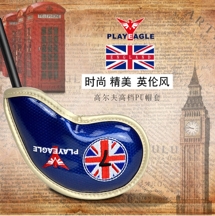 高爾夫球桿帽套PLAYEAGLEPU鐵桿帽套英倫風(fēng)GOLF鐵桿帽套