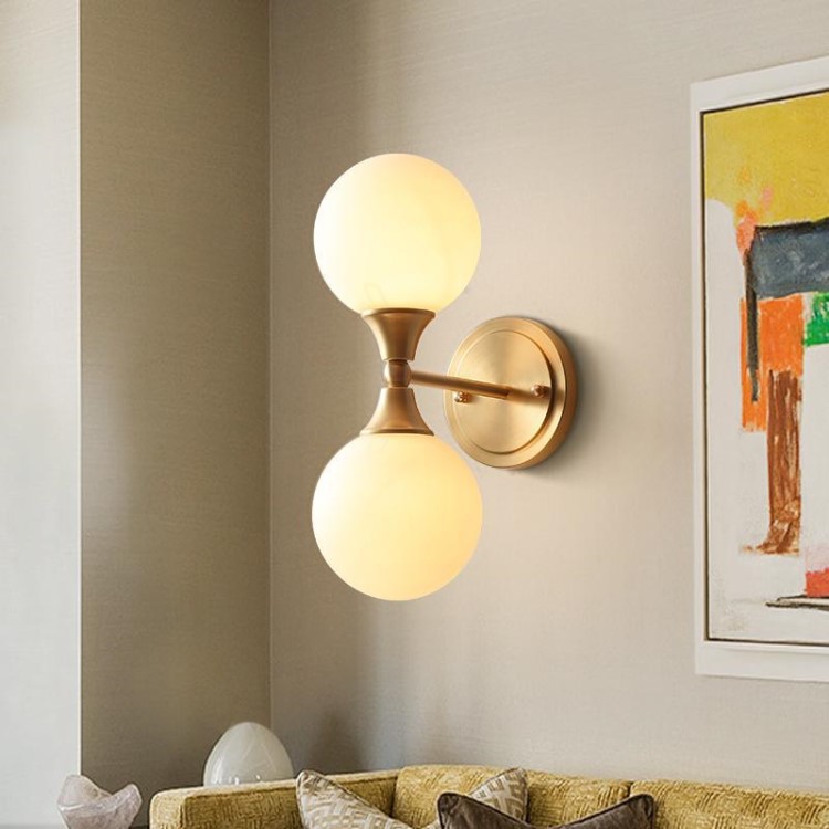 全銅美式室內北歐客廳臥室床頭燈創意設計師個性客廳過道走廊壁燈