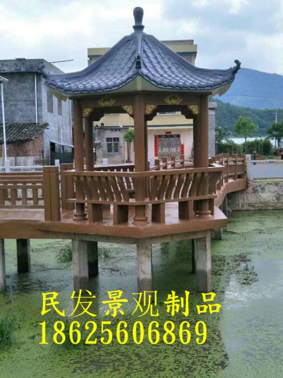 廣元涼亭制作，六角涼亭安裝，雙層六角涼亭，水泥預(yù)制涼亭