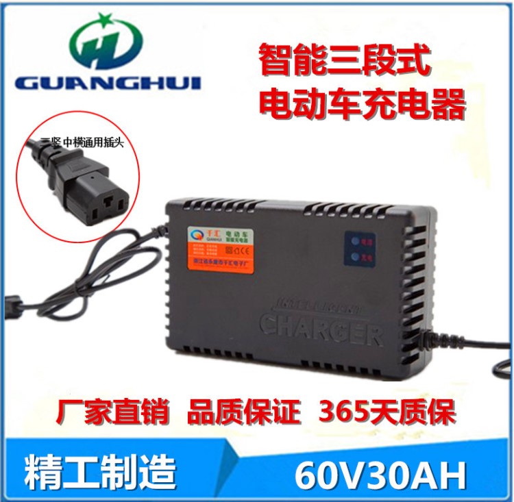 厂家批发 全新原装60V30AH电动车三轮车充电器 快速电动车充电器