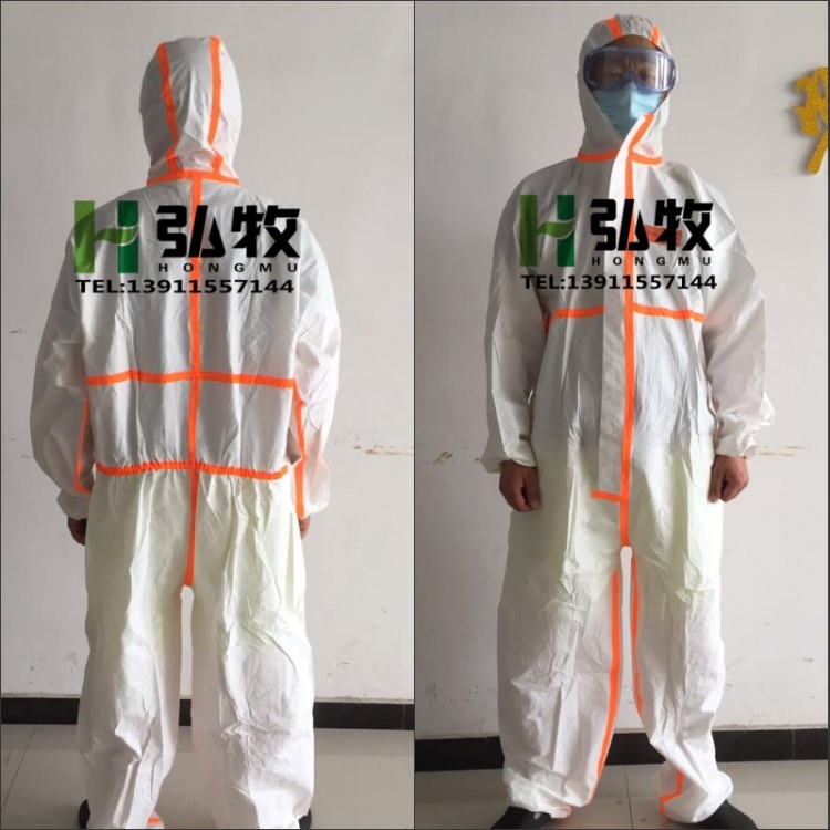 新款一次性胶条防护服连体工作服喷漆加厚腹膜防水防尘防疫隔离衣