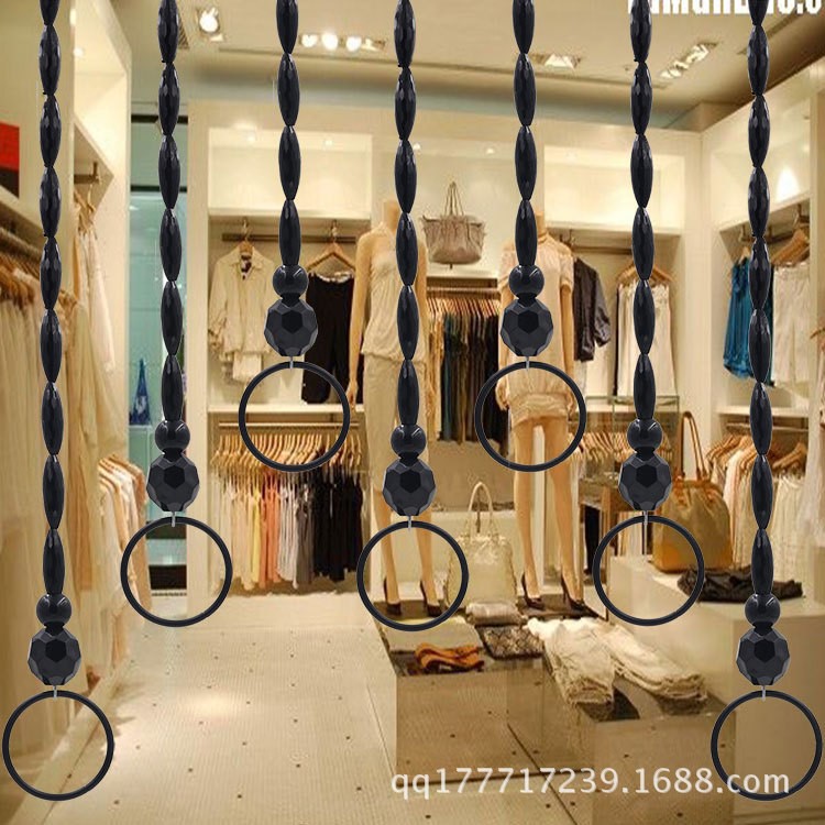 黑長條水晶吊環服裝店吊環吊掛衣架展示架掛衣服鏈子鋼絲繩吊環