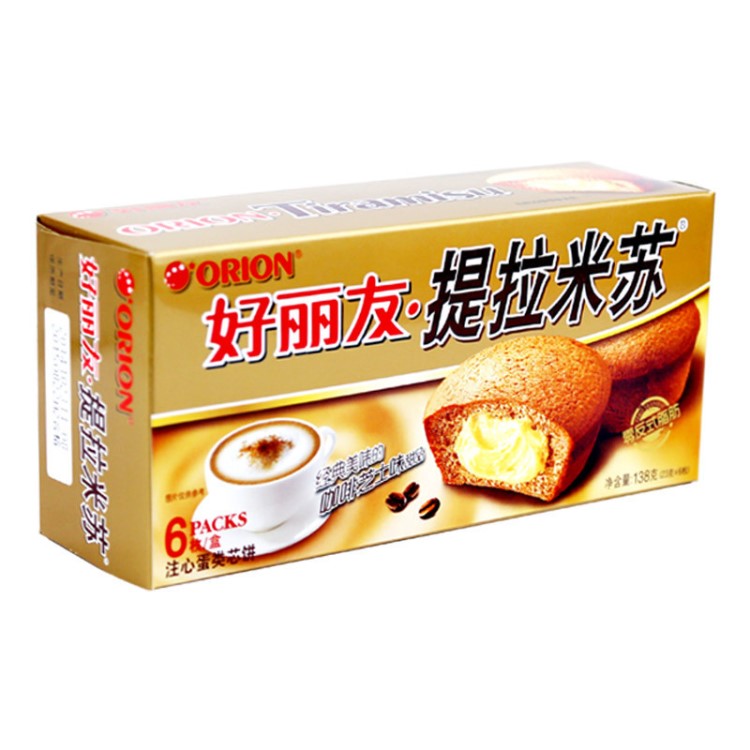 【包邮】 提拉米苏盒138g*6枚 休闲零食品 巧克力糕点 批发