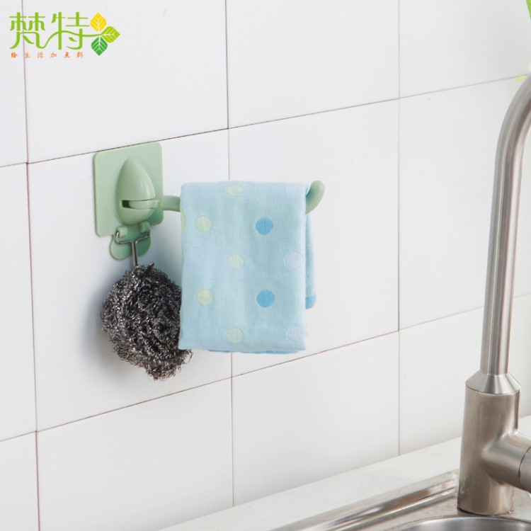 梵特?zé)o痕免釘多功能旋轉(zhuǎn)毛巾掛架 浴室粘膠毛巾架 廚房擦手巾掛架