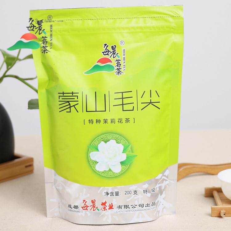 茶叶 每晨茗茶 蒙山毛尖特种茉莉花茶 四川省特产县蒙顶山茶叶