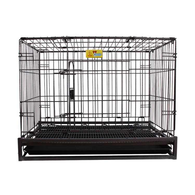 现货批发乐佳喷塑折叠方管狗笼子宠物狗笼 金毛大型犬宠物笼