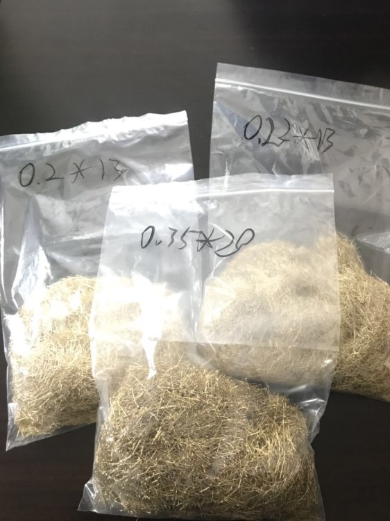 長度20mm 直徑0.35銅纖維 鍍銅纖維 機場橋梁公路專用銅纖維