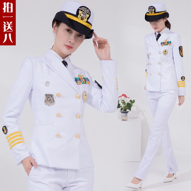 跨境海军制服套装女水手服海员般白制服仪仗队海员服婚纱礼服