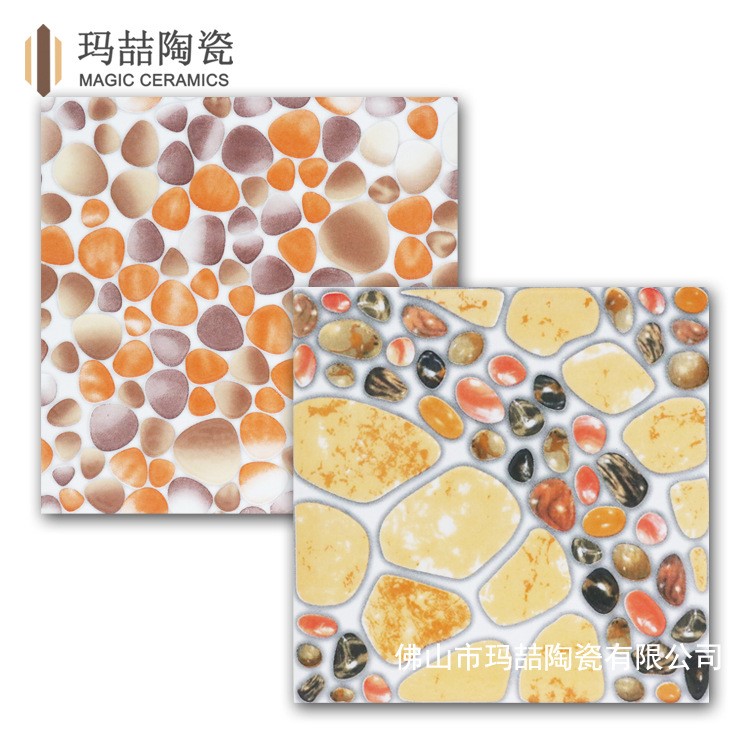 佛山瓷磚廚衛(wèi)小地磚 陽臺花園地面磚 鵝卵石拋晶磚瓷磚