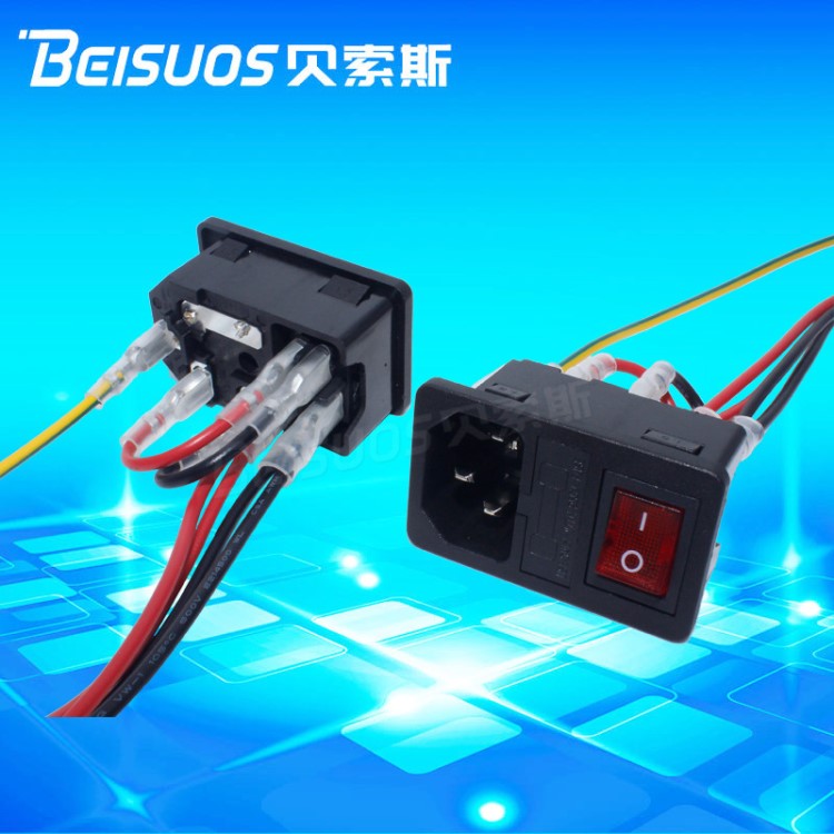 C14插座配線組裝 三合一插座加電源線  三合一插座快接電子線加工