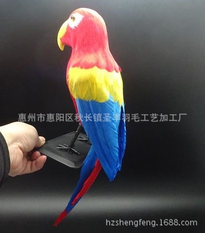 廠家直銷仿真羽毛小鳥 仿真鸚鵡 羽毛家居擺件 一件代發批發
