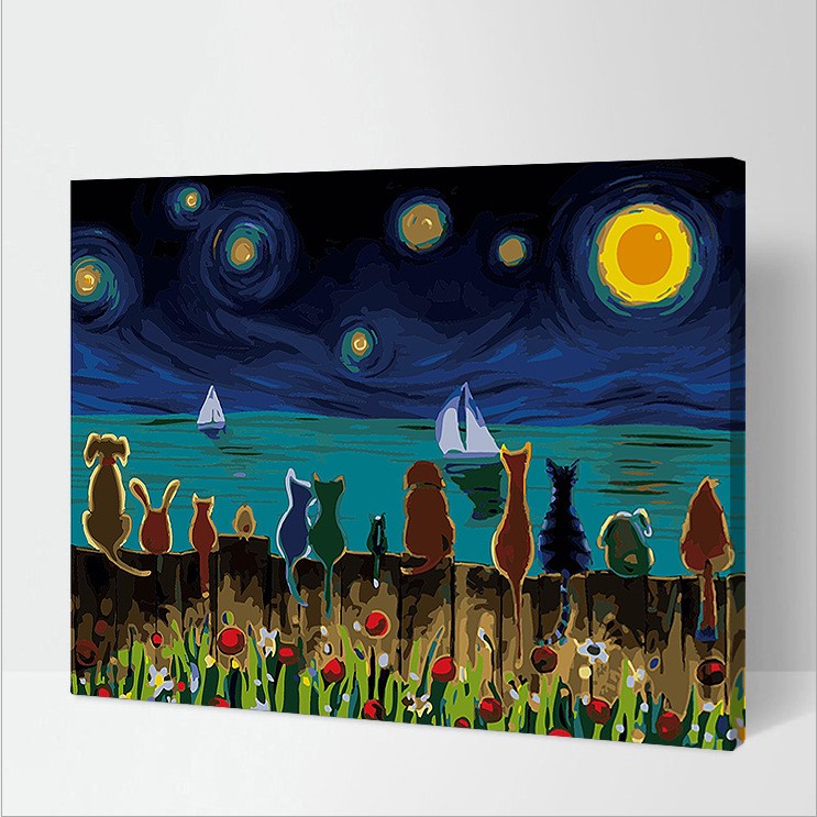 diy数字油画家居装饰画速卖通亚马逊外贸单6282全家福