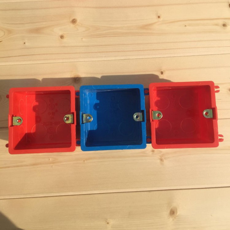 中財86線盒接線盒國標拼裝盒底盒PVC預埋暗盒家裝紅色膠暗箱