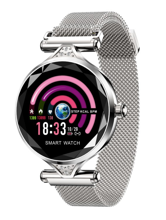 H1女款智能手環(huán)彩屏圓屏連續(xù)心率女士時(shí)尚健康智能提醒微信運(yùn)動(dòng)