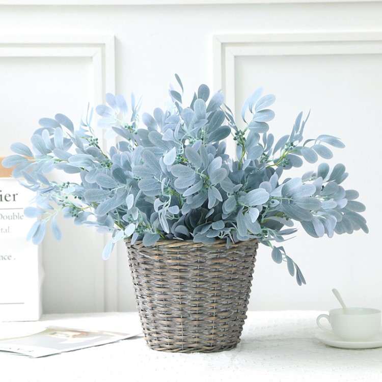 蘭韻仿真花9叉青棗葉把束仿真植物綠植假花婚慶家居裝飾盆栽插花