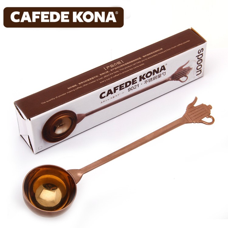 CAFEDE KONA紫銅咖啡量勺 不銹鋼長柄量豆勺 茶壺手柄咖啡粉量勺