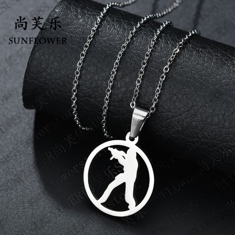 動漫游戲CS反恐精英項鏈 不銹鋼狙擊手項鏈吊墜速賣通ebay貨源