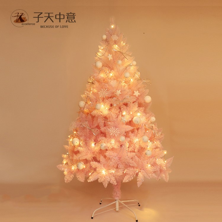 粉色圣誕樹帶裝飾圣誕節日擺件居家櫥窗道具粉色子彈頭漸變裝飾樹
