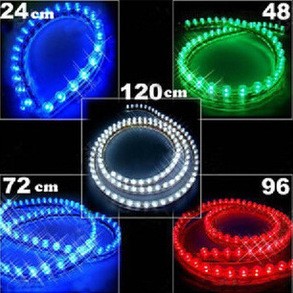汽车LED装饰灯条 24 48 72 96 120CM蓝色长城灯底盘灯气氛灯