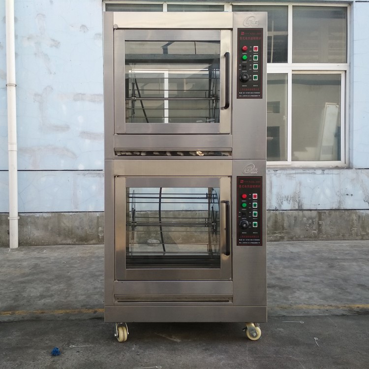 廠家直銷超市用電熱雙層烤雞爐 電熱旋轉烤雞腿爐 奧爾良烤雞翅爐