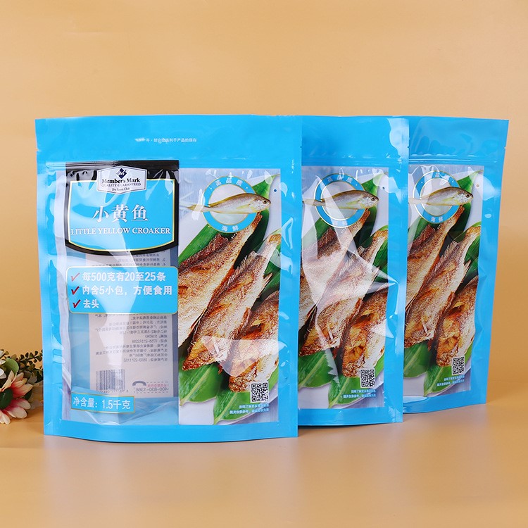 生產彩印魚干包裝塑料袋定做開窗食品包裝復合袋可印logo