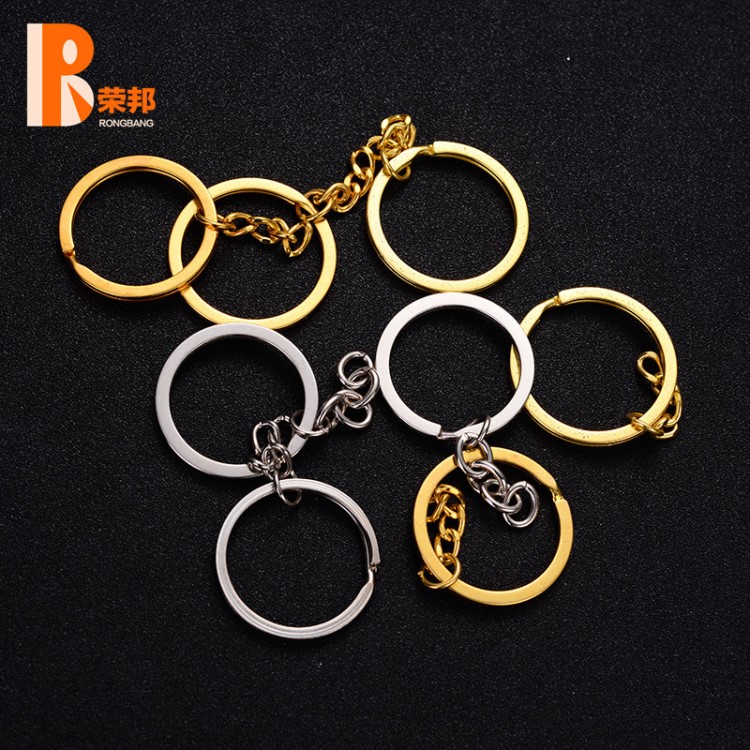 熱賣廠家直銷鑰匙扣圓環 D扣 三件套 合金鑰匙扣帶鏈套裝現貨批發