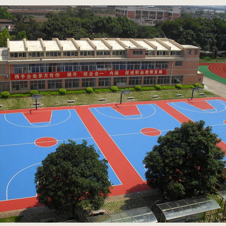 幼兒園學(xué)校操場硅pu塑膠面層材料 硅pu運(yùn)動場地坪廠家直銷